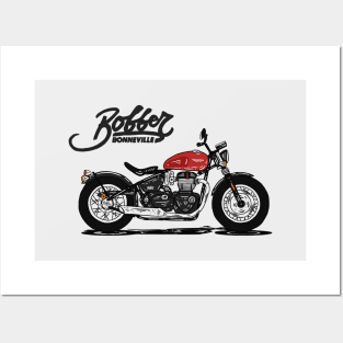 Triumph Bonneville Bobber Red Posters and Art